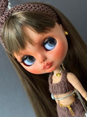 OOAK Blythe Doll Handmade Custom Big Eyes Doll Gift for Collector